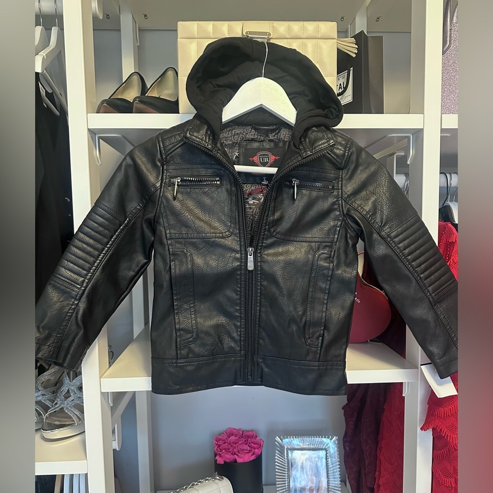 Urban Republic Kids Black Faux Leather Moto Jacket NWT